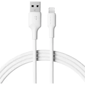 فولتمي كابل باورلينك EDC من سلسلة USB A إلى Lightning بطول 3.0 متر وقوة 2.4 أمبير و12 واط، باللون الأبيض