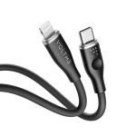Voltme Powerlink Moss Liquid Silicon Cable Type C to Lightning 3A / 1.2M Zinc- Alloy Connector Black