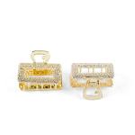 Textured Rectangle Open-Frame Hair Claw Clip Set