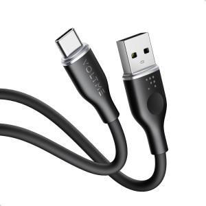 كابل فولتمي باورلينك موس من السيليكون السائل من USB-A إلى Type-C 3A / 1 متر، 60 واط – أسود