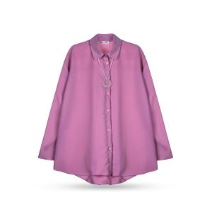 Women's Button-Down Shirt Long Sleeve High Low Hem