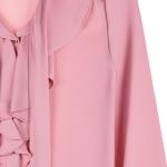 Women's Ruffle Front Blouse Long Sleeve and Neck Tie