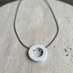 LABEL ORBIT - Minimilist Hand Made Marble Neckless with Leather Chain