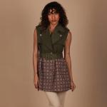 Ladies JELATS Sleeveless Belted Dress with Geometric Pleated Skirt