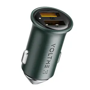 شاحن سيارة فولت مي كازو 24 AA – شحن سريع 24 واط – منفذين USB – أخضر إنجلترا