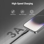 Voltme Powerlink Moss Liquid Silicon Cable Type C to Lightning 3A / 1.2M Zinc- Alloy Connector Black