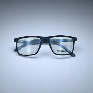 Satin Navy Blue Rectangular Eyeglasses with Textured Arms