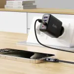 كابل شحن ونقل بيانات AceFast C15-03 USB-C إلى USB-C – سلك مضفّر، معدن الزنك، شاشة رقمية لعرض الطاقة