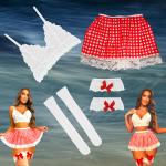 VIP women Gingham Lingerie Costume Set – 5-Piece