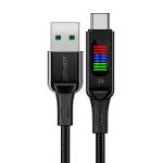 ايس فاست كابل شحن وبيانات C7-04 USB-A إلى USB-C سبائك الزنك مع شاشة