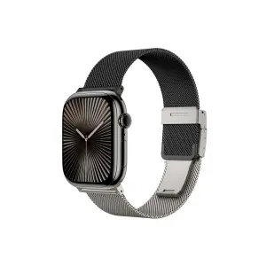 Amazingthing Omni Style Flip Watch Band For Apple Watch 49/45/44/42/41/40/38Mm Titanium & Black