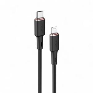 ايس فاست كابل شحن ونقل بيانات C2-01 USB-C إلى Lightning بغطاء من سبائك الزنك والسيليكون