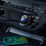 شاحن سيارة AceFast B7 معدني بقوة 45W منفذي USB-A + شاشة رقمية