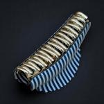 Nautical Stripe Shell Hair Claw with Scallop Edge & Gold Hardware