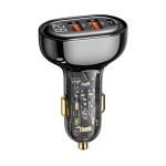 Brave 3 Ports Transparent Digital Display Fast Car Charger PD&Q3.0  80W B-22