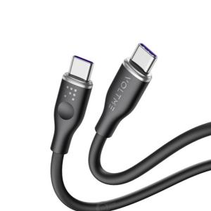 كابل فولت مي باورلينك موس – USB-C إلى USB-C، شحن سريع 60 واط، 1 متر، سيلكون ناعم، أسود
