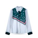 Women's Button-Down Shirt for Women Printed Panel