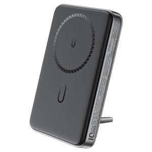 ايس فاست PD 20W باور بانك مغناطيسي لاسلكي 10000 مللي أمبير/ساعة مع حامل قابل للطي-أسود
