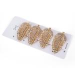 Leaf-Inspired Rhinestone & Crystal Hair Clip Set