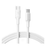 فولتمي كابل باورلينك EDC - 2 متر USB-C إلى USB-C (شحن سريع 60 واط، 3 أمبير، مضفر متين - أبيض)