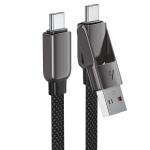 ايس فاست كابل شحن وبيانات C13-05 USB-A/USB C إلى USB-C بموصلات سبائك الزنك القصيرة