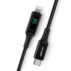 ايس فاست كابل C6-01 من USB-C إلى Lightning شاشة رقمية شحن سريع (سبيكة زنك)
