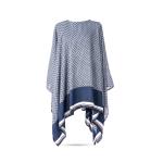 Women's Geometric Print Kaftan with Striped Border Hem