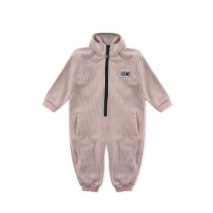 Baby Casual Zip-Up Jumpsuit with High Collar & Side Pockets