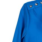 Women's Ruffle Front Blouse Long Sleeve and Neck Tie