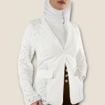 Ladies' White Lace Blazer Jacket