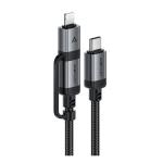 AceFast C20-01 USB-C to USB-C / Lightning aluminum alloy connectors charging data cable