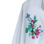 Women's Embroidered Tunic Shirt with Colorful Floral Chest Design