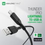 كيبل AT Thunder Pro من USB-A إلى لايتنينغ بطول 1.1 متر – شحن سريع بقوة 3.2 أمبير
