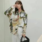 Abstract Expressionist Oversized Satin Shirt