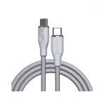 كابل فولت مي باورلينك رج – USB-C إلى USB-C، شحن سريع 60 واط، 3 أمبير، 1 متر، نايلون مضفر مزدوج، رمادي