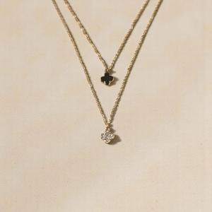 Double-Layered Clover Pendant Necklace