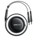 شاحن سيارة AceFast B13 بقوة 53 واط، 2 في 1 منفذين USB-C مع كابل قابل للسحب – أسود