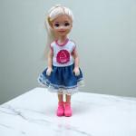 Cupcake Sweetheart Doll Denim Skirt and Boots