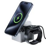 AceFast E18 Rubik's Cube 3-in-1 wireless charging holder metal gray