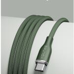 كابل فولت مي باورلينك رج – USB-A إلى Type-C، شحن سريع 60 واط، 1 متر، نايلون مضفر مزدوج، أخضر