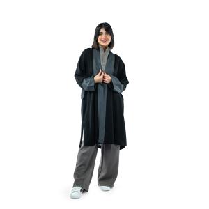 كارديجان قصيرة مفتوحة بياقة متباينة