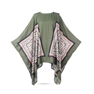 Women's Printed Kaftan with Boho Scarf Border Design