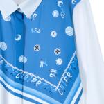 Women's Button-Down Shirt for Women Printed Panel
