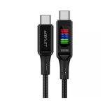 AceFast C7-03 USB-C to USB C zinc alloy charging data cable with display,black