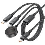 ايس فاست كابل شحن C6-11 ثلاثي الوظائف USB-C بقوة 100 واط سريع عملي وخالي من التشابك