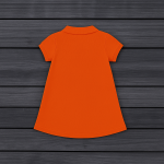 Kids Classic Polo A-Line Dress – Button Placket, Flare Cut & Ribbed Texture