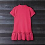 Kids Ruffle Hem Polo Dress Textured Knit & Drop-Waist