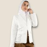 Ladies' White Lace Blazer Jacket