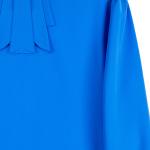 Women's Pleated Pearl Neck Blouse