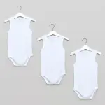 Baby Juniors Solid Sleeveless Bodysuit with Round Neck - Set of 3